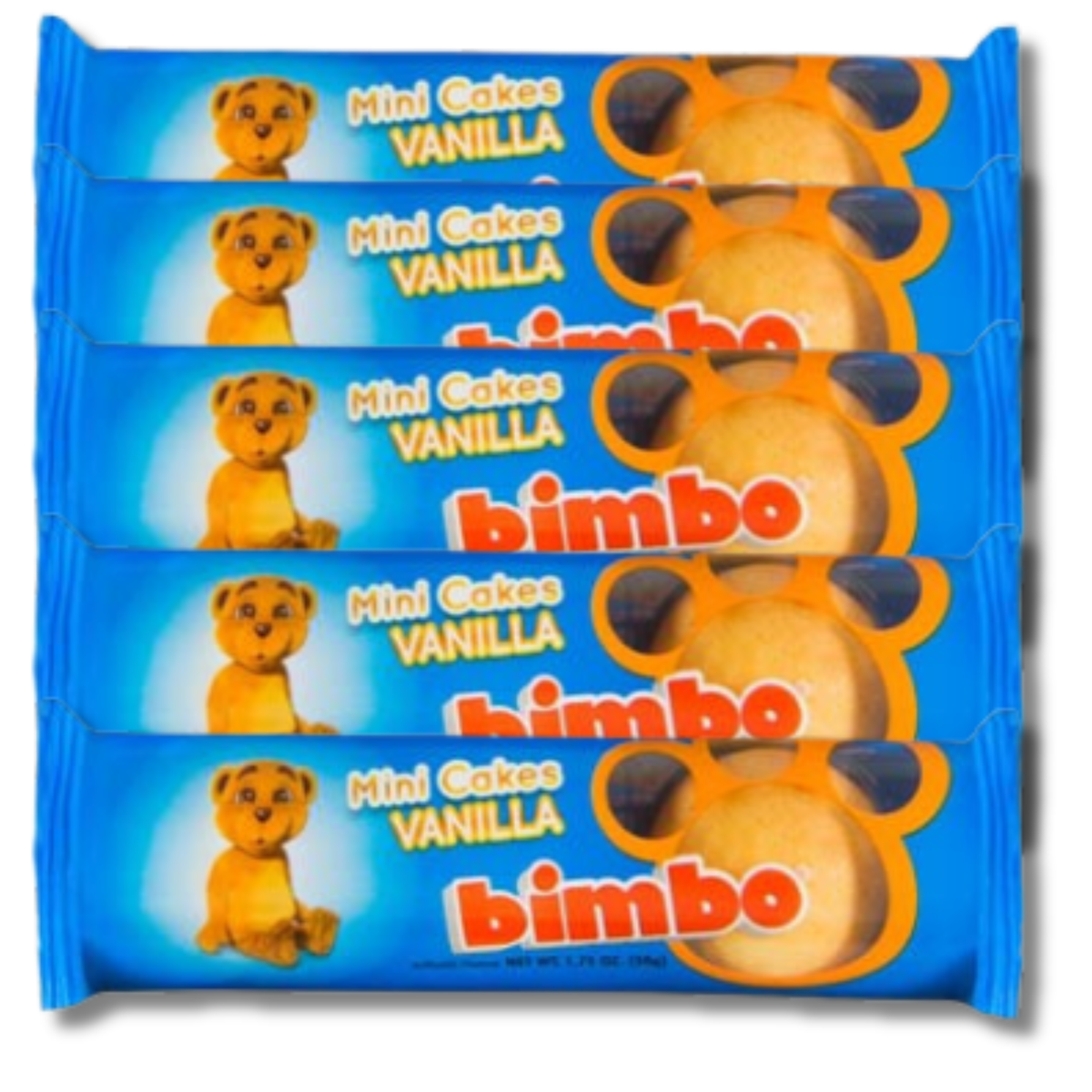 Bimbo Vanilla Mini Cakes, Paquete de 5 | Mini Bizcochos de Vainilla