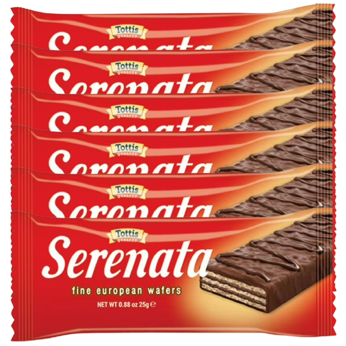Serenata Fine European Wafers, Paquete de 6 | Wafers de Vainilla, Chocolate y Avellana