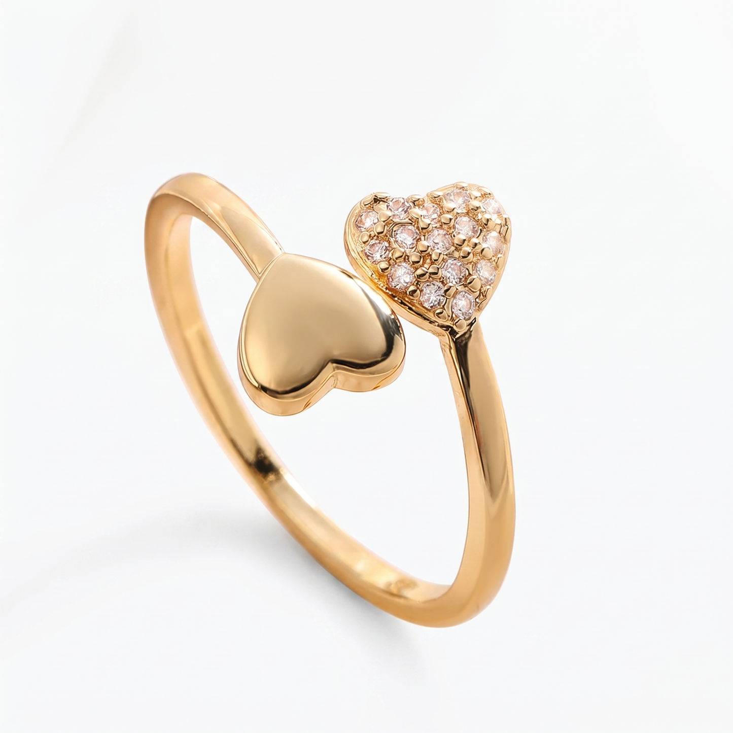 015 Anillo Corazón Infinito Roosmy Gold 💛✨ | Anillo Ajustable 18K Gold Plated con Zirconia