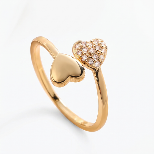015 Anillo Corazón Infinito Roosmy Gold 💛✨ | Anillo Ajustable 18K Gold Plated con Zirconia