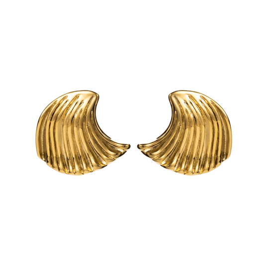 004 Aretes Ocean Roosmy Gold Plated 🌊✨ | Pendientes Dorados con Rhinestones Elegantes