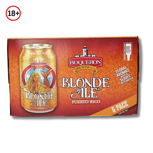 Cerveza Boquerón Blonde Ale de Puerto Rico Pack 6 Latas (12 oz) 🍺 | Artesanal