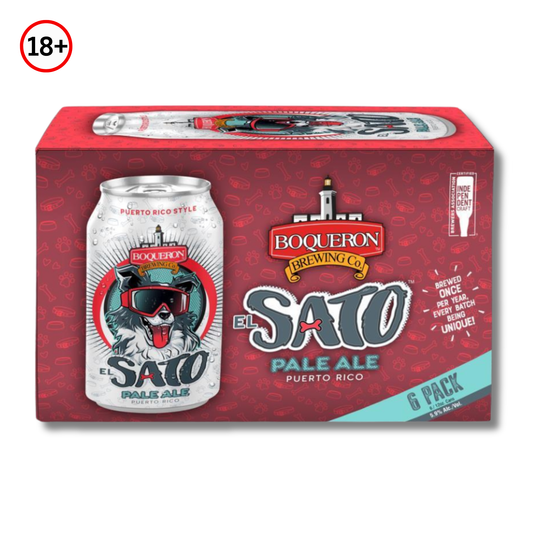 Cerveza Boquerón El Sato Artesanal de Puerto Rico Pack 6 Latas (12 oz) 🍺