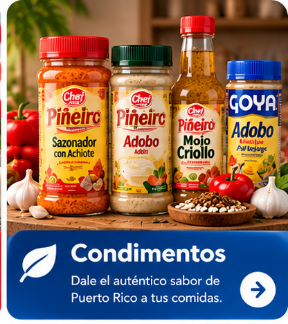 Condimentos boricuas y sazones de Puerto Rico