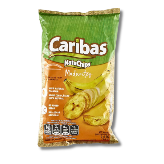 Caribas Natuchips Maduritos 2.6 oz 🍌🔥 | Chips de Plátano Maduro Crujiente Boricua