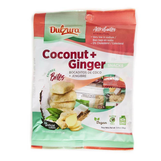 Dulzura Coconut & Ginger Snacks 3.4 oz – Snack de Coco y Jengibre