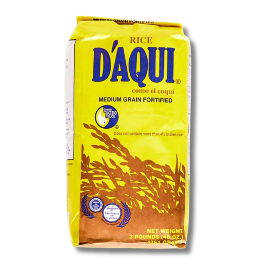 D’Aquí Arroz Grano Mediano 3 lb 🍚 | Arroz Clásico de Puerto Rico