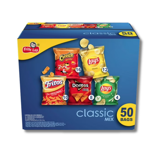 Frito-Lay Classic Mix Variety Pack Chips 50 pk 🥨🔥 | Pack Variado de Snacks Clásicos Individuales para Fiestas