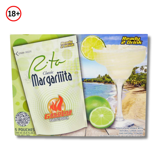 Gasolina Classic Rita Margarita Cocktail 5 Pack (6.8 oz) 🍹 | Bebida Boricua