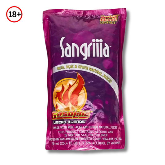 Gasolina Sangría Original Pouch 7.5% Alcohol 750 ml 🍷 | Cocktail Boricua Grande