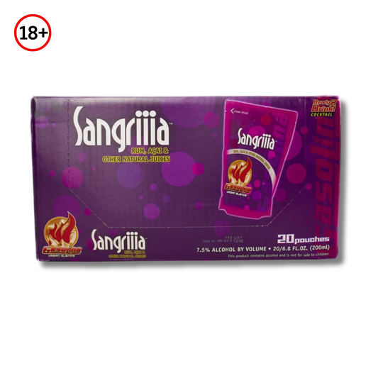 Gasolina Sangría Cocktail Pouches 7.5% Alcohol Pack 20 (6.75 oz) 🍷 | Party Size
