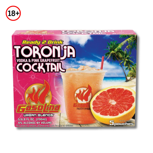 Gasolina Toronja Cocktail Pouch 9% Alcohol Pack 5 (6.75 oz) 🍹 | Bebida Boricua