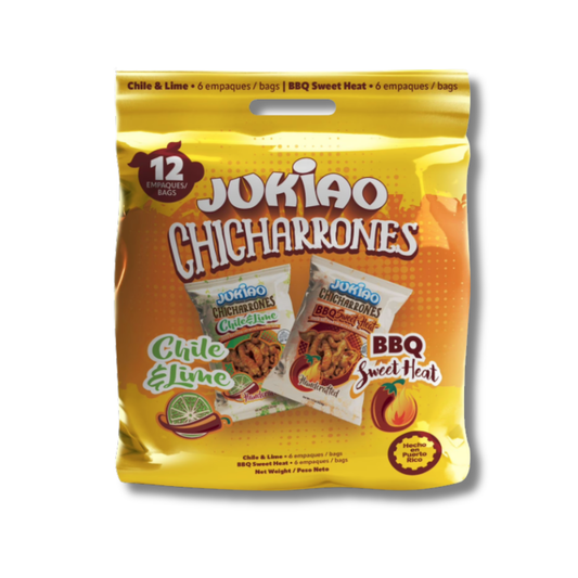 Jukiao Chicharrones Variety Pack 12 pk 🐷🔥 | Pack de Chicharrones Crujientes Individuales (1.5 oz)