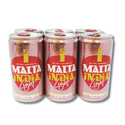 Malta India Light de Puerto Rico Pack 6 Botellas (8 oz) 🥤