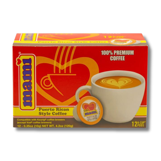 Mami Café 100% Premium Coffee Cups 12 Count ☕ | Cápsulas de Café Boricua Compatible