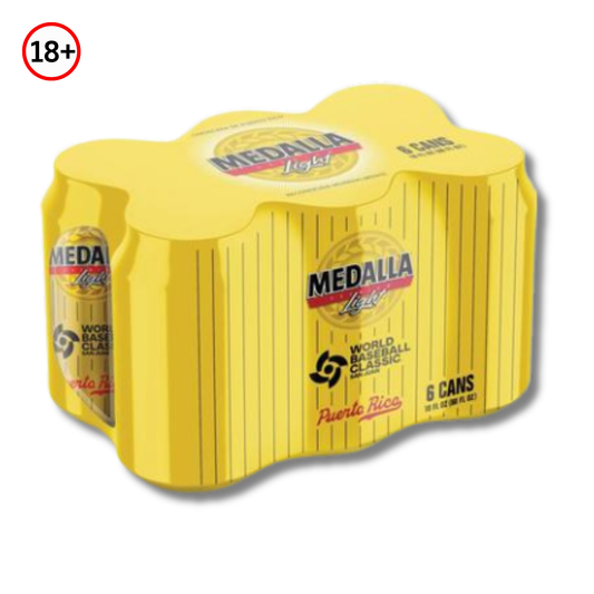 Cerveza Medalla Light de Puerto Rico Pack 6 Latas (10 oz) 🍺