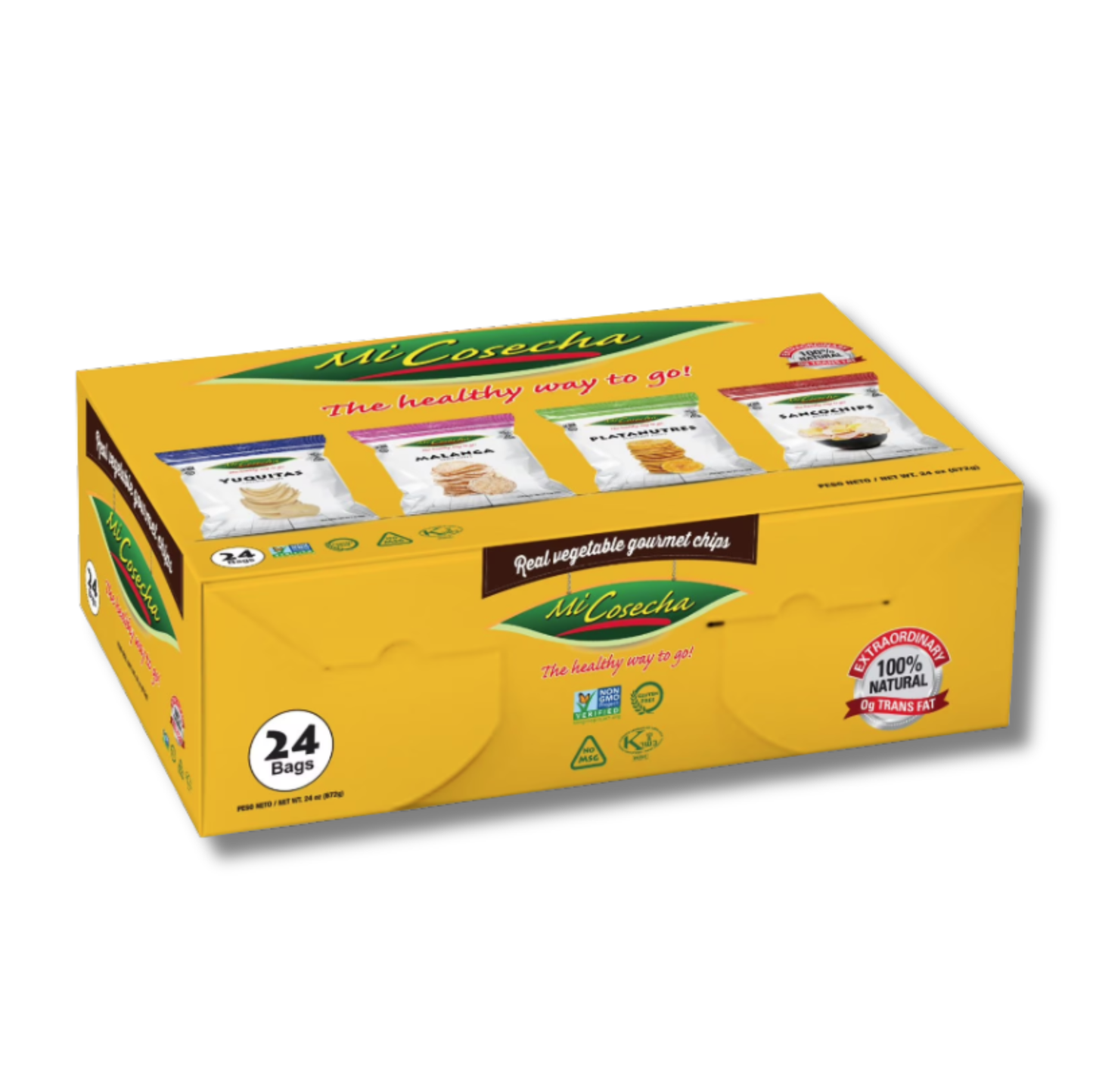 Mi Cosecha Variety Pack Chips 24 ct 🥥🌿🔥 | Mix de Chips de Raíces y Plátano (Plantain, Yuca, Taro)