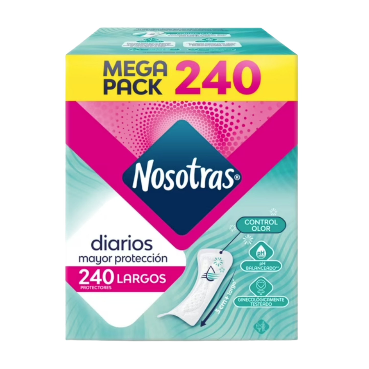 Nosotras Long Pantiliners Mega Pack 240 ct 🌸 | Protectores Diarios Largos para Mujer
