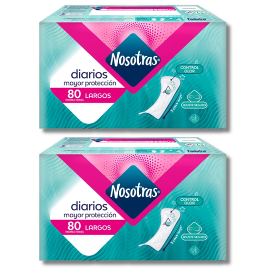 Nosotras Long Pantiliners Mega Pack 160 ct | Protectores Diarios Largos para Mujer