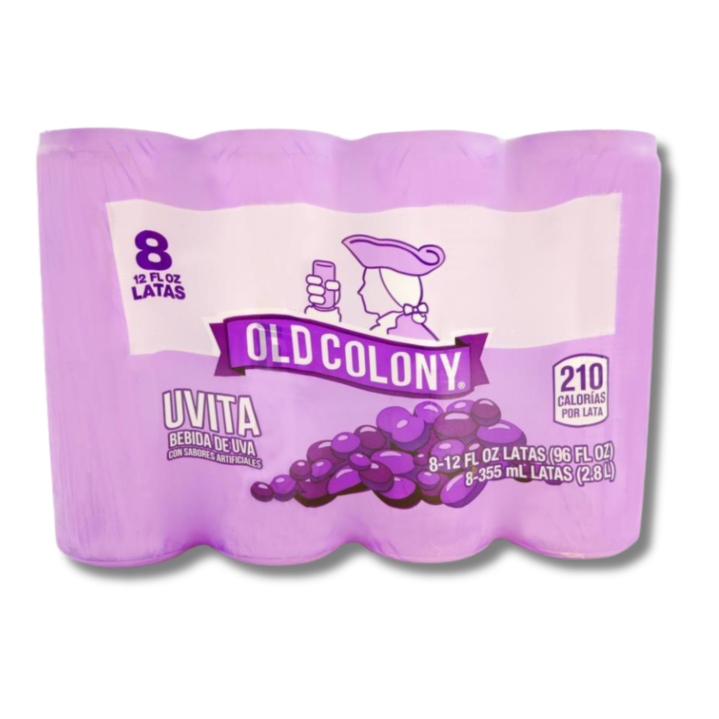 Old Colony Uva Refresco de Puerto Rico Pack 8 Latas (10 oz) 🍇