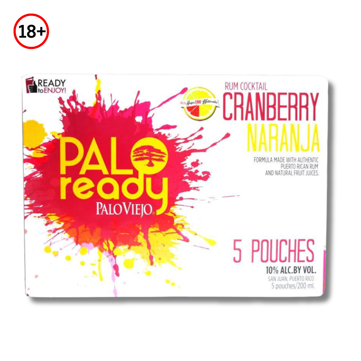 Palo Ready Palo Viejo Cranberry Cocktail Pack 5 (200 ml) 🍹 | Bebida Boricua