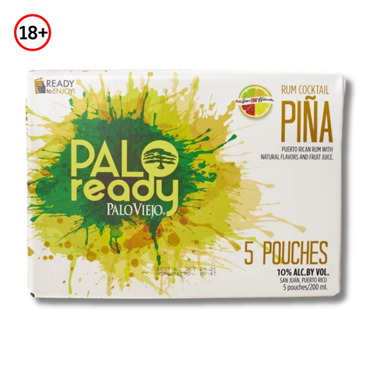 Palo Ready Rum Cocktail Piña 10% Alcohol Pack 5 Pouches 🍍 | Bebida Boricua