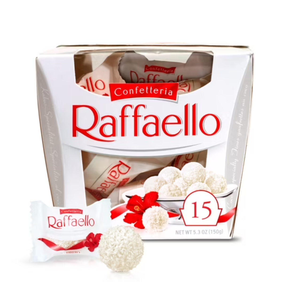 Ferrero Raffaello Dulces de Almendra y Coco, 15 Piezas, 5.3 oz