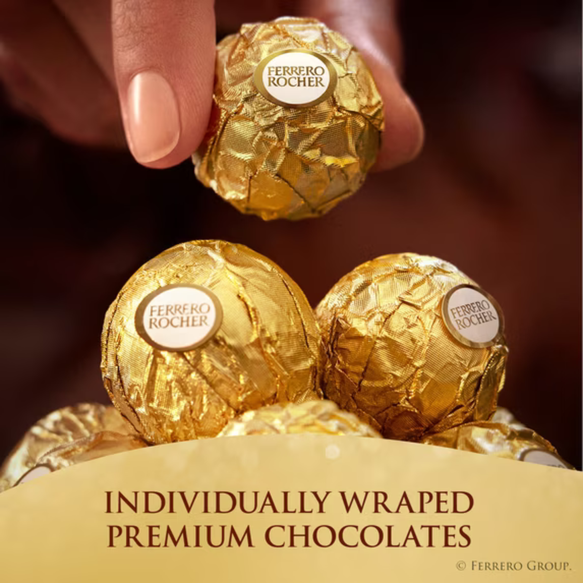 Ferrero Rocher Chocolates con Leche y Avellanas, 3 Piezas, 1.3 oz