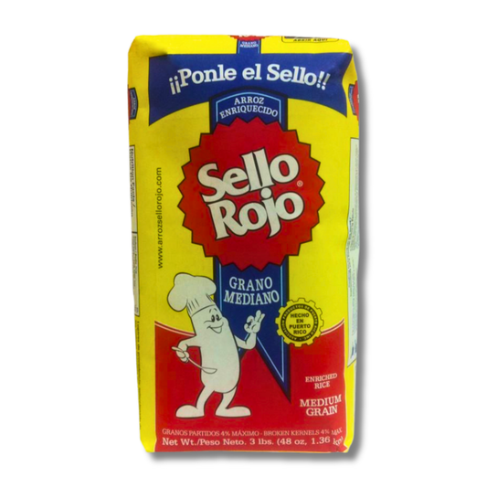 Sello Rojo Arroz Grano Mediano 3 lb 🍚 | Arroz Clásico de Puerto Rico