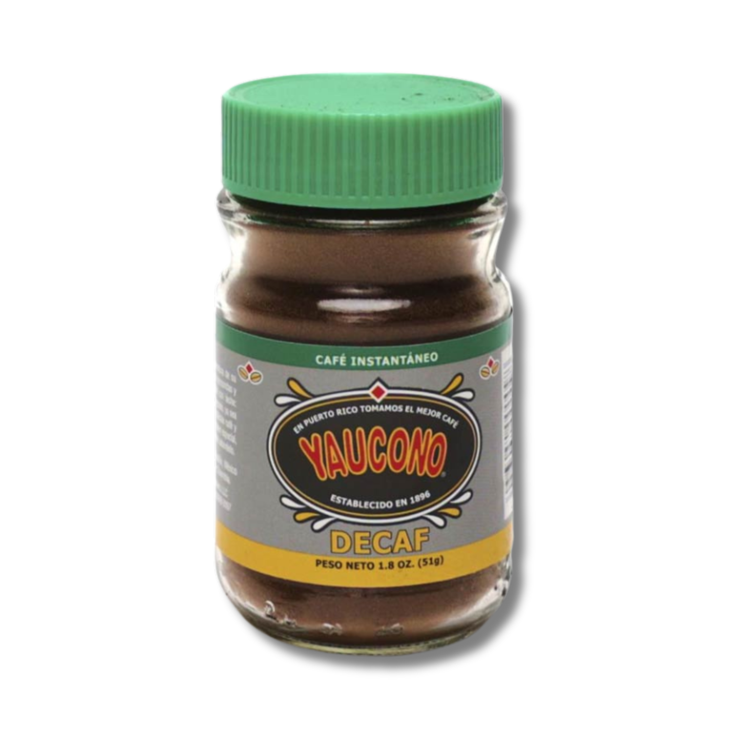 Yaucono Café Instantáneo Descafeinado 1.8 oz ☕ | Café de Puerto Rico